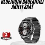 Erkeklere Özel Akıllı Saat Çelik Kordon Bluetooth Bağlantılı İOS ve Android Uyumlu - Vipsepet