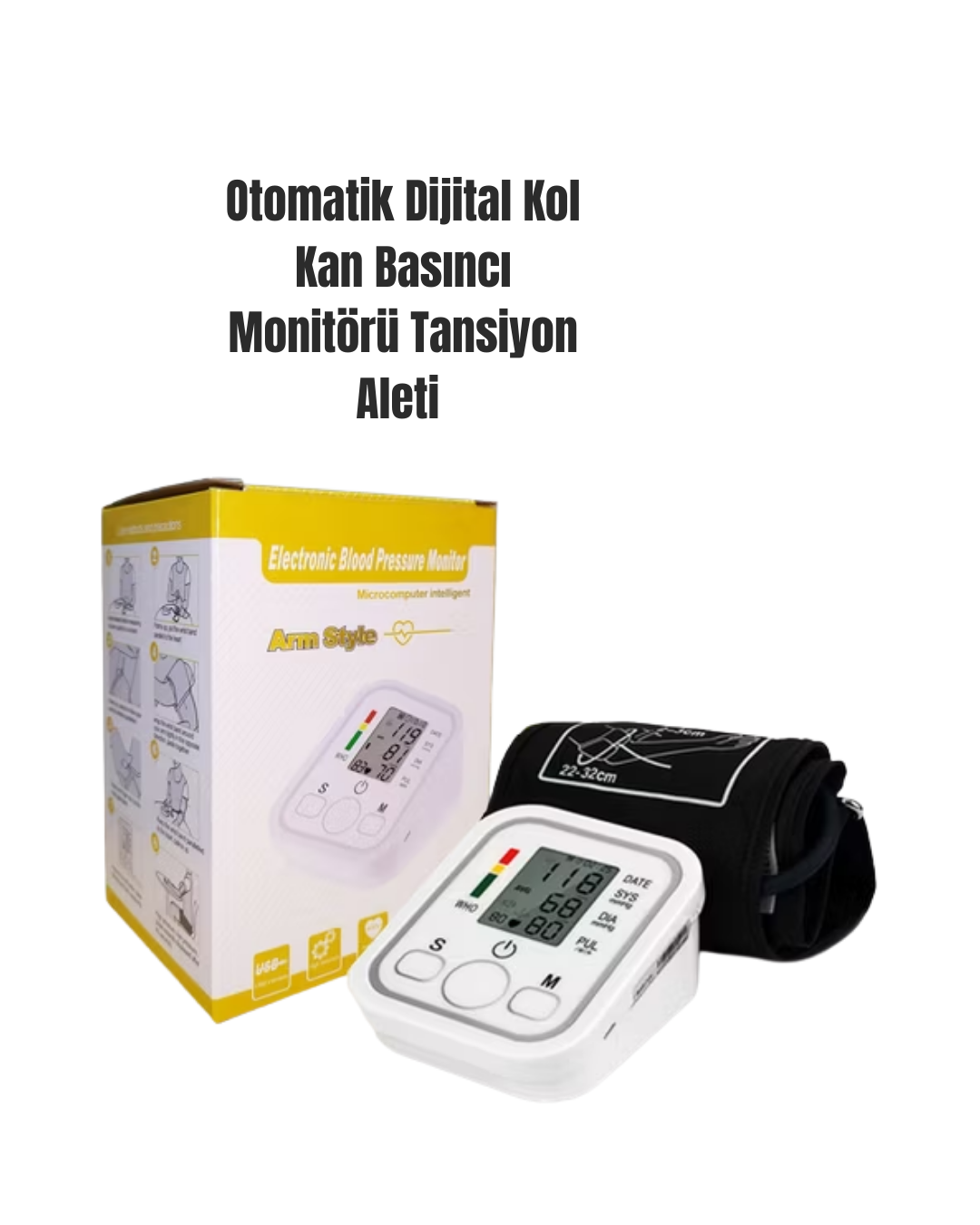 6-88 Taşınabilir Pil ve USB Girişli Tansiyon Aleti - Vipsepet - Görsel 1
