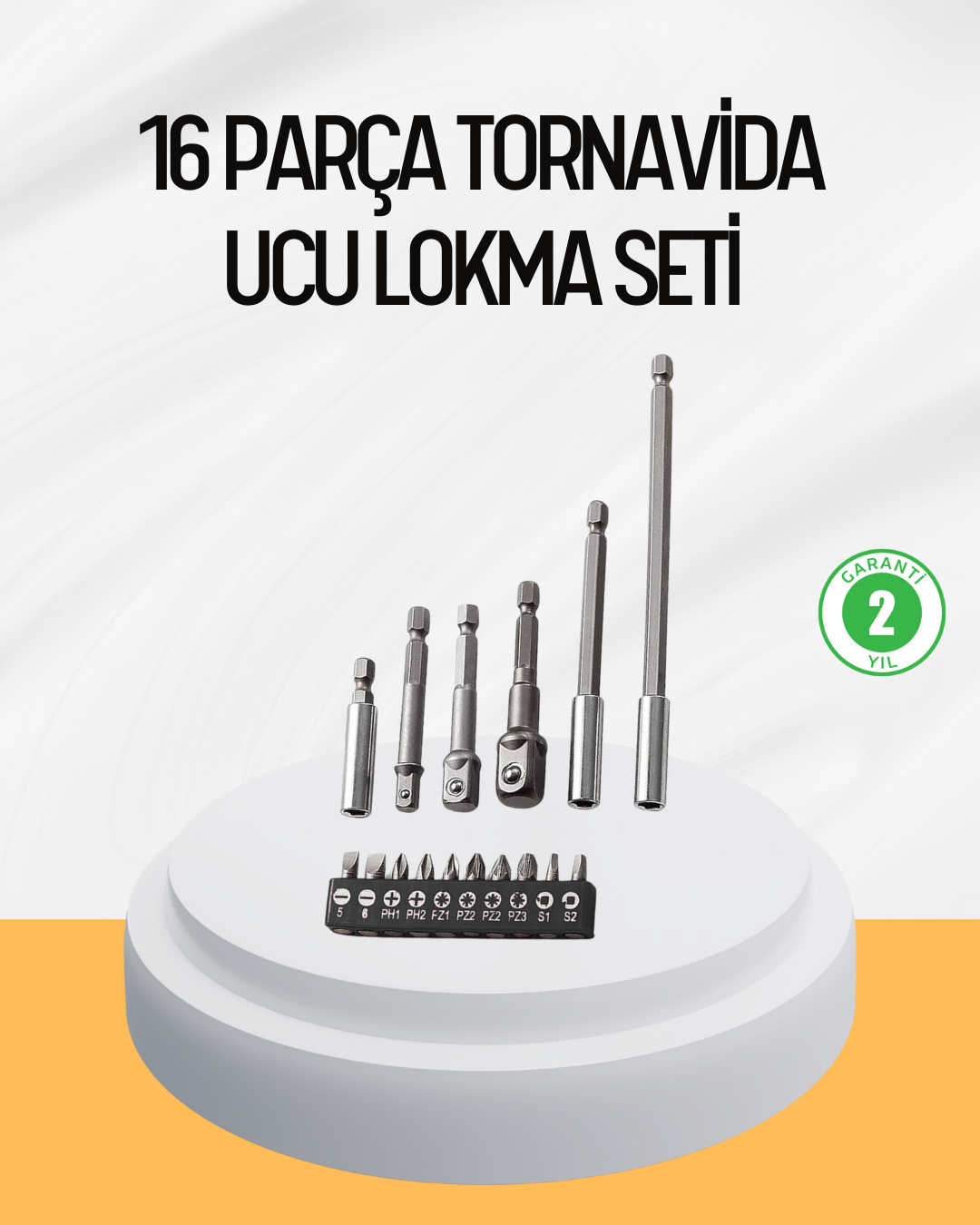 6-9 Ergonomik 16 Parça Bits Tornavida Uç ve Adaptör Seti - Vipsepet - Görsel 1