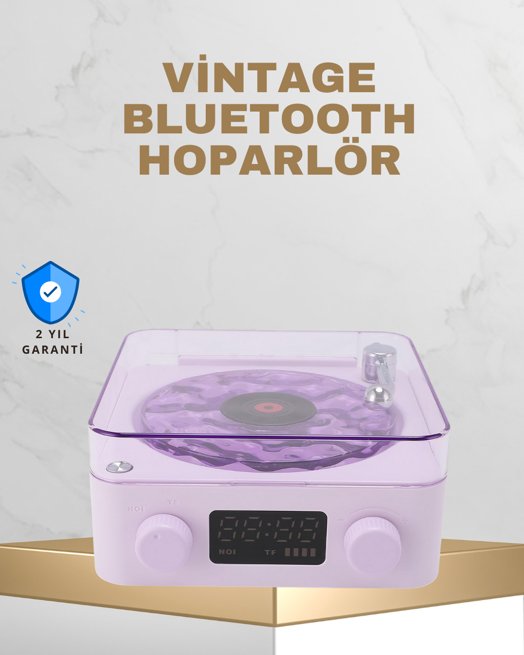 6-91 Retro Pikap Tasarımlı Bluetooth Hoparlör – Projektörlü Şarjlı Lamba - Vipsepet - Görsel 1
