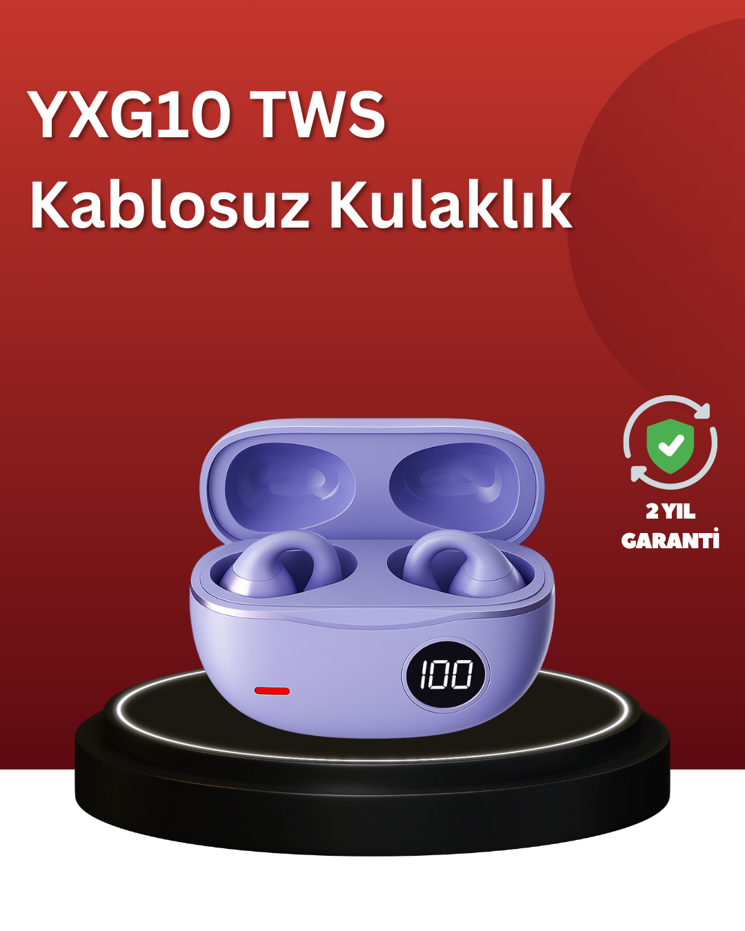 6-94 YXG10 Açık Kulak Bluetooth Kulaklık – Klipsli, Güvenli Spor Tasarım, 30 Saat Pil - vipsepet - Görsel 1