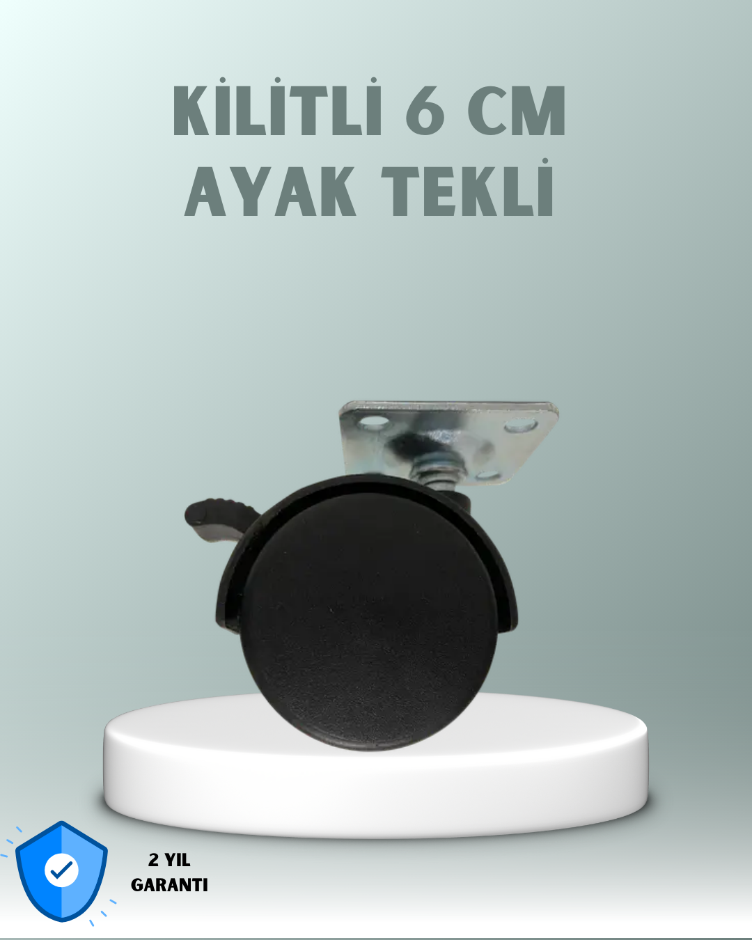 6-98 Zemin Korumalı 6 cm Kilitli Döner Ayak - Vipsepet - Görsel 1