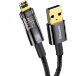 Şeffaf Uçlu iPhone 45w Usb Hızlı ve Dayanıklı Şarj ve Data Işıklı Örgü Kablo 1 Metre ( Vipsepet )