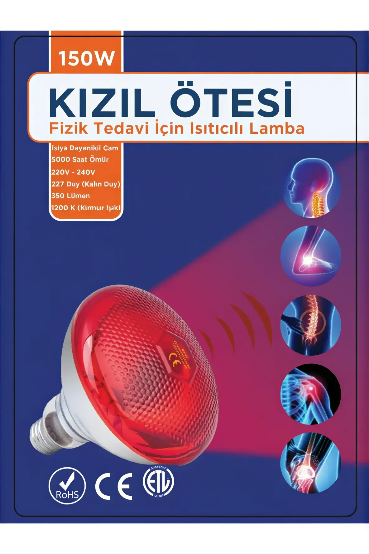 69d91a9084c85-14641556-sw1184sh1776 150w Kızılötesi (infrared) Isıtıcılı Fizik Tedavi Lambası (Kırmızı Işık) E27 (Kalın Duy) ( Vipsepet ) - Görsel 1