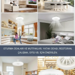 E27 Duylu Kumandalı Tavan Vantilatörlü LED Lamba 3 Hız ve Renk Ayarlı Tavan Pervanesi ( Vipsepet )