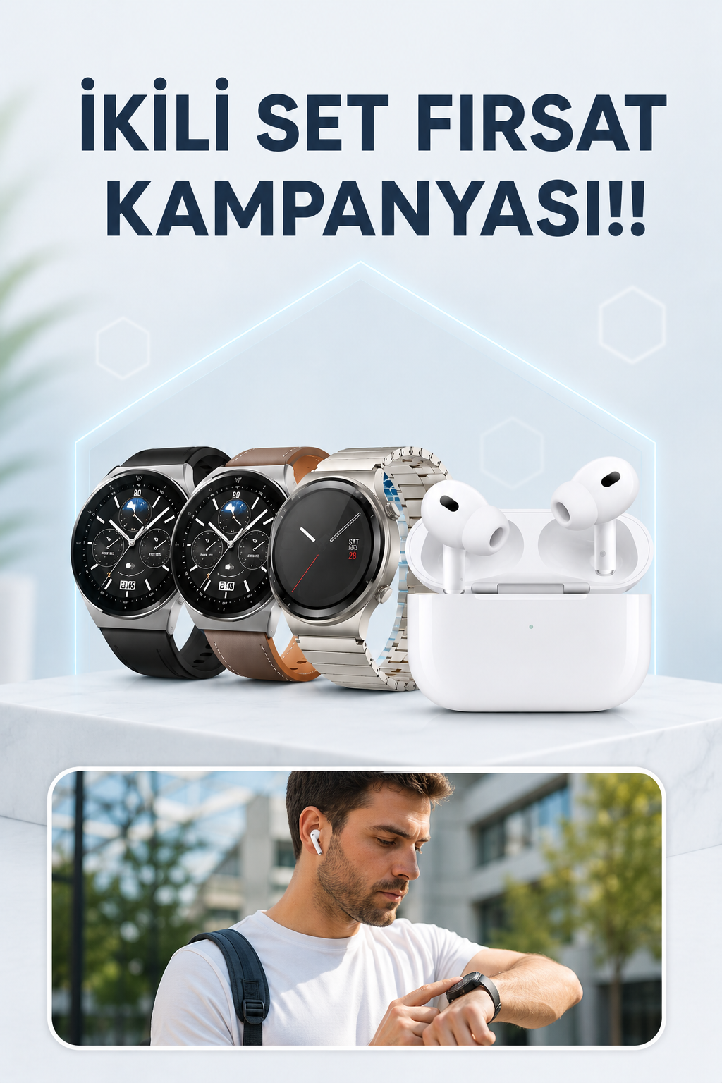 6c336b7b-e0ce-4618-90f0-6bfcad953306 Aynalı Bluetooth Kulaklık Yeni Nesil Akıllı Saat Titreşimli Nabız Ölçer Spor Modları - vipsepet - Görsel 1