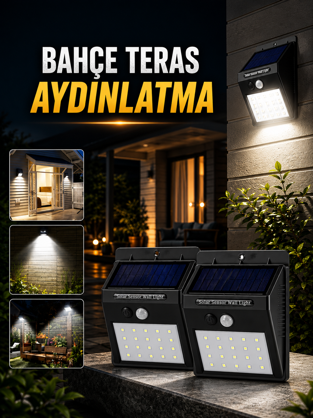 7e62bd07-408e-4a79-af8c-863b61dcb652 Solar Lamba Giriş, Bahçe Yol Avlu Hareket Sensörlü Led - Vipsepet - Görsel 1