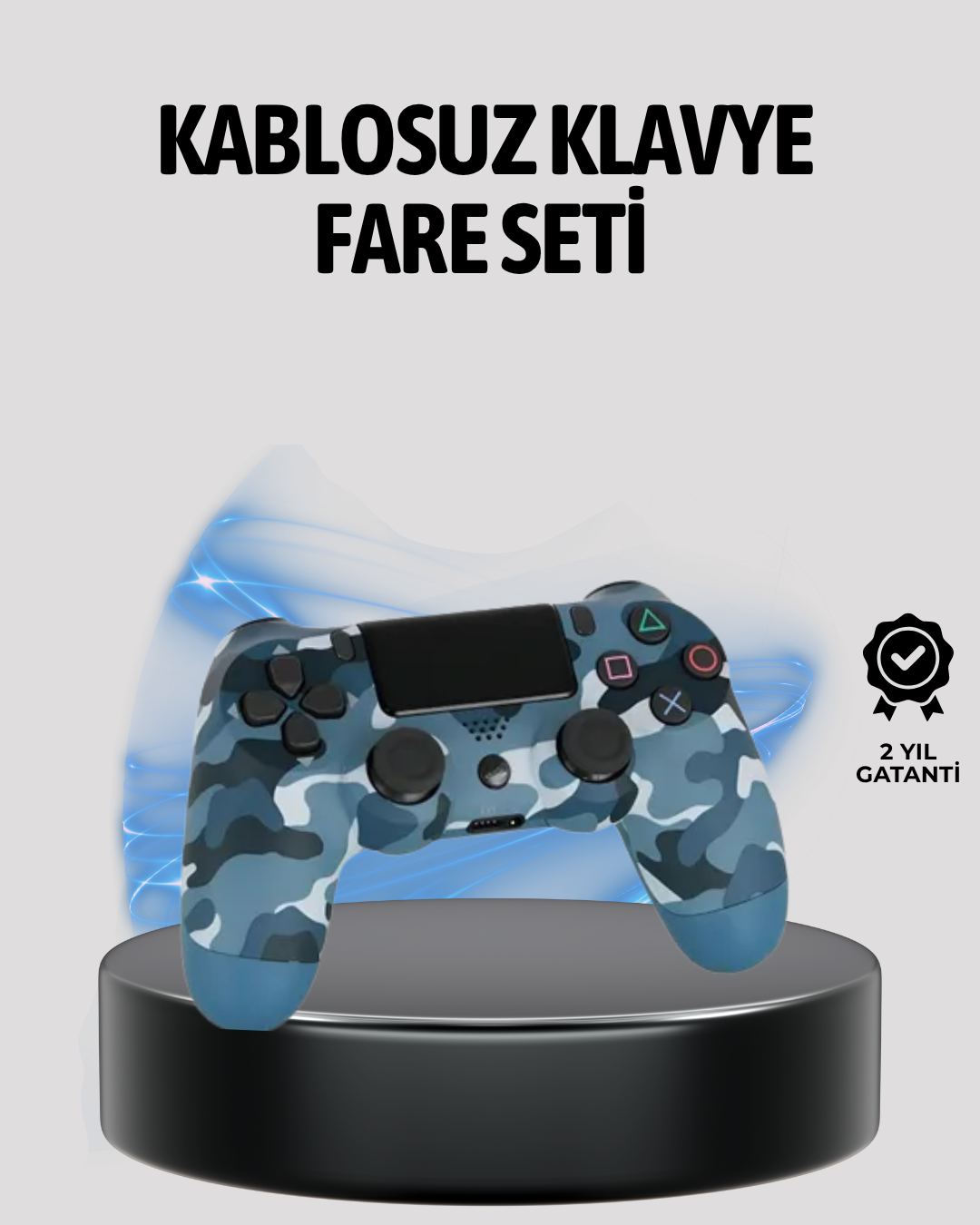 8-30 Kablosuz PS4 Controller Çift Motorlu Dayanıklı Gamepad - Vipsepet - Görsel 1