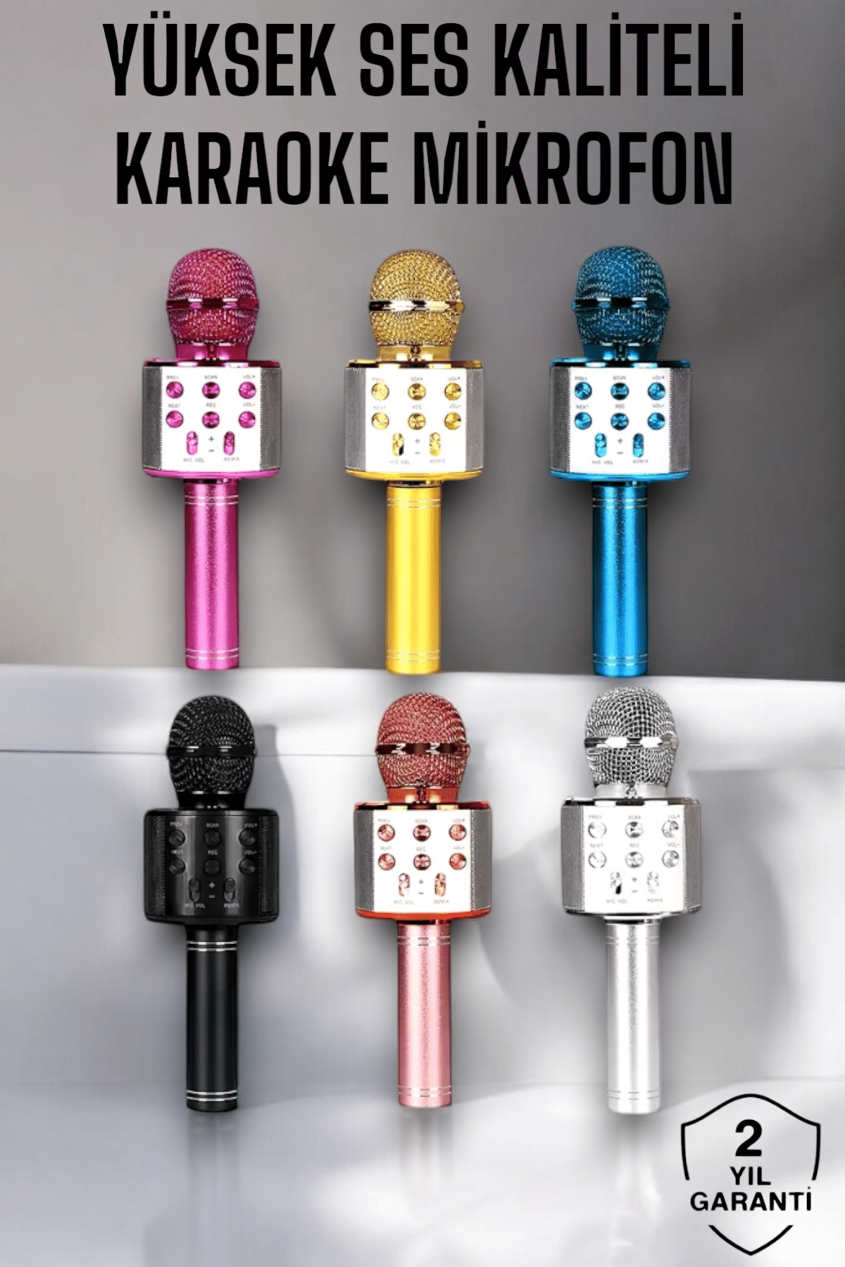 84c8da49-309e-45e2-a4a7-4d523fe3da3b-photoroom Kablosuz Bluetooth Karaoke Mikrofon USB ve AUX Girişli, Yüksek Ses Kalitesi - Vipsepet - Görsel 1