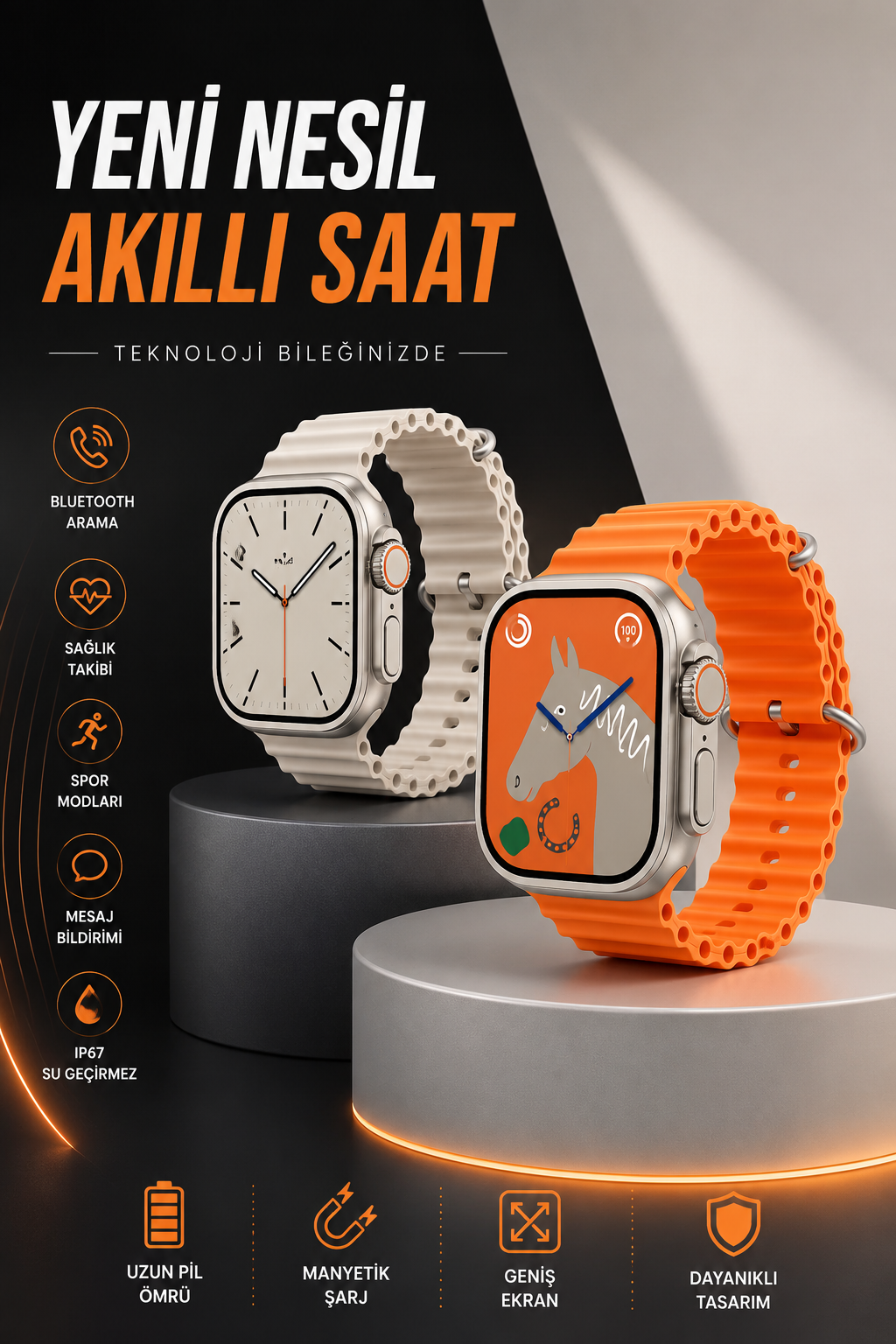 8b4e4246-4b09-4cca-9cbc-39e30485feab Akıllı Saat Bluetooth Bağlantılı Uyku ve Sağlık Takibi - Vipsepet - Görsel 1