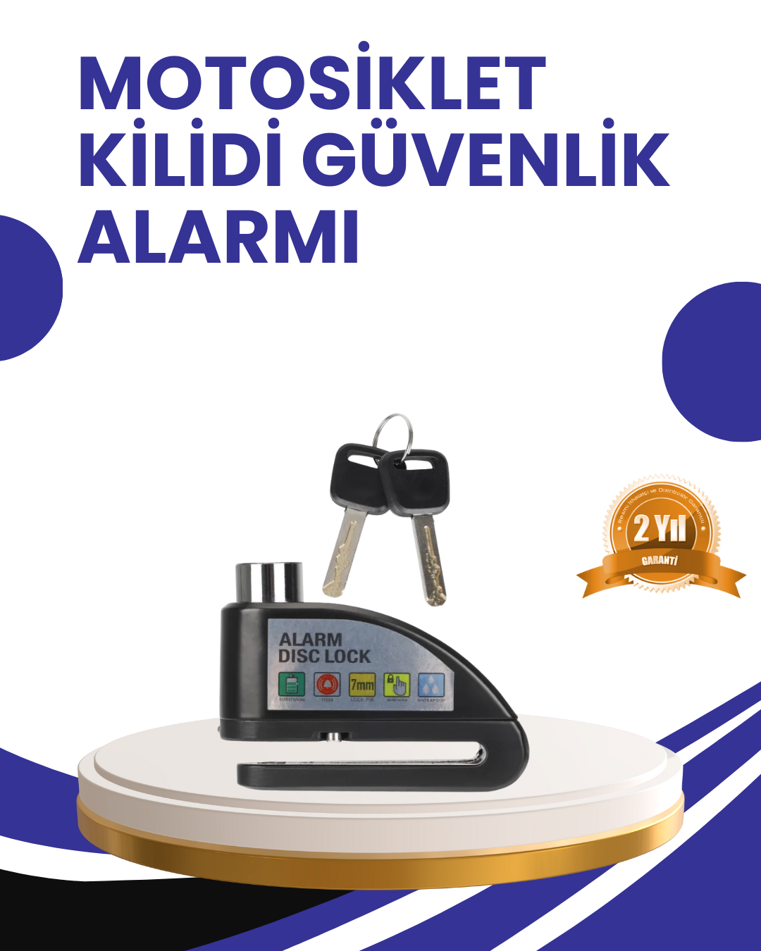 9-113 Taşınabilir Alarm Disk Kilidi Motosiklet Scooter Bisiklet Güvenlik - Lisinya - Görsel 1