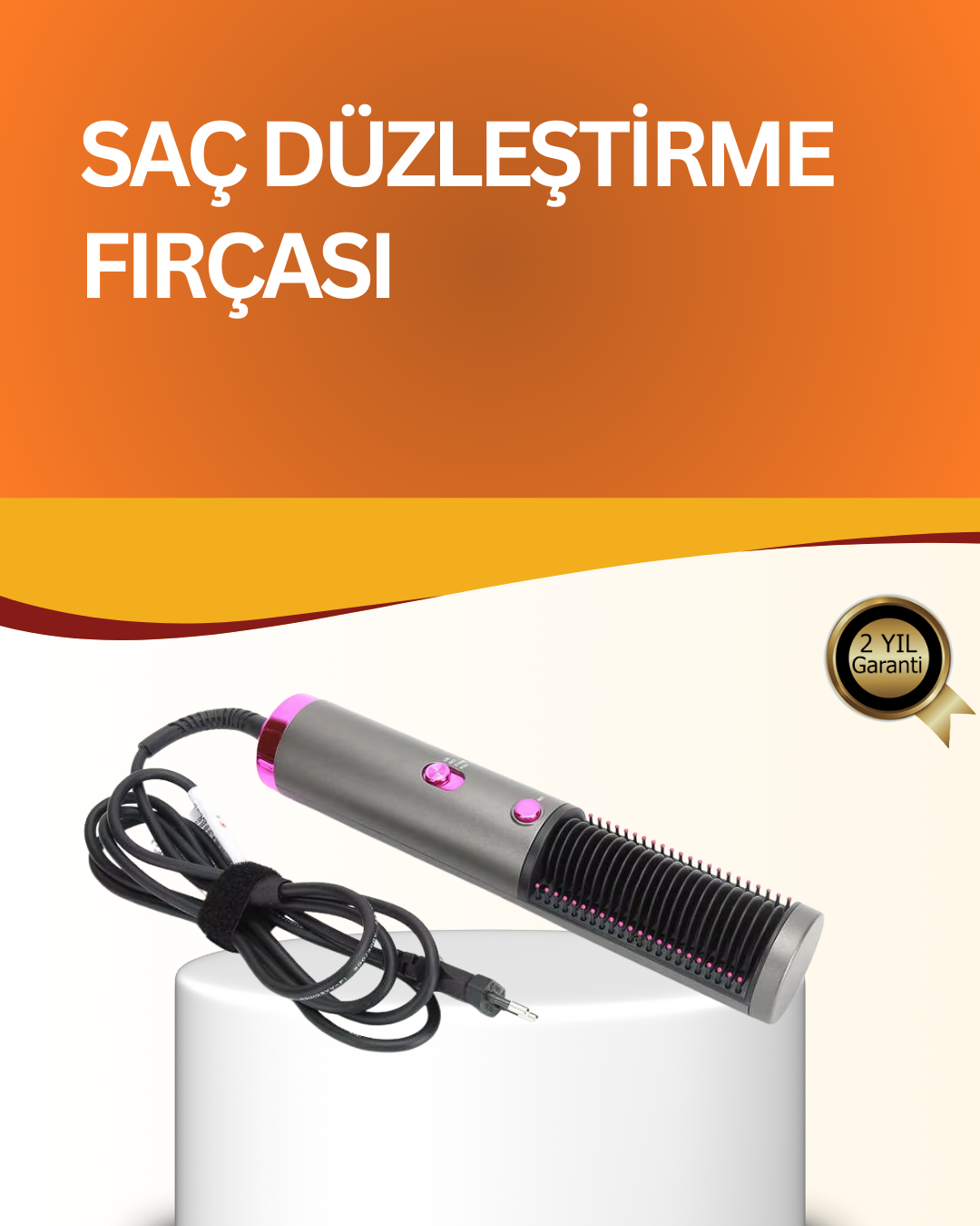 9-37 Çok Yönlü Kullanıma Uygun Saç Kurutma ve Düzleştirme Fırçası - Vipsepet - Görsel 1