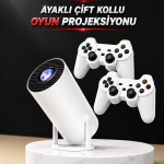 Projeksiyon Cihazı Video Oyun Konsolu Projektör Taşınabilir Ayaklı Çift Kollu 4K Çözünürlüklü - Vipsepet