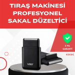 ABS Gövdeli Süper İnce Elektrikli Sakal Kesici – 45 dk Kablosuz Kullanım, Yanak Makası Dahil - vipsepet