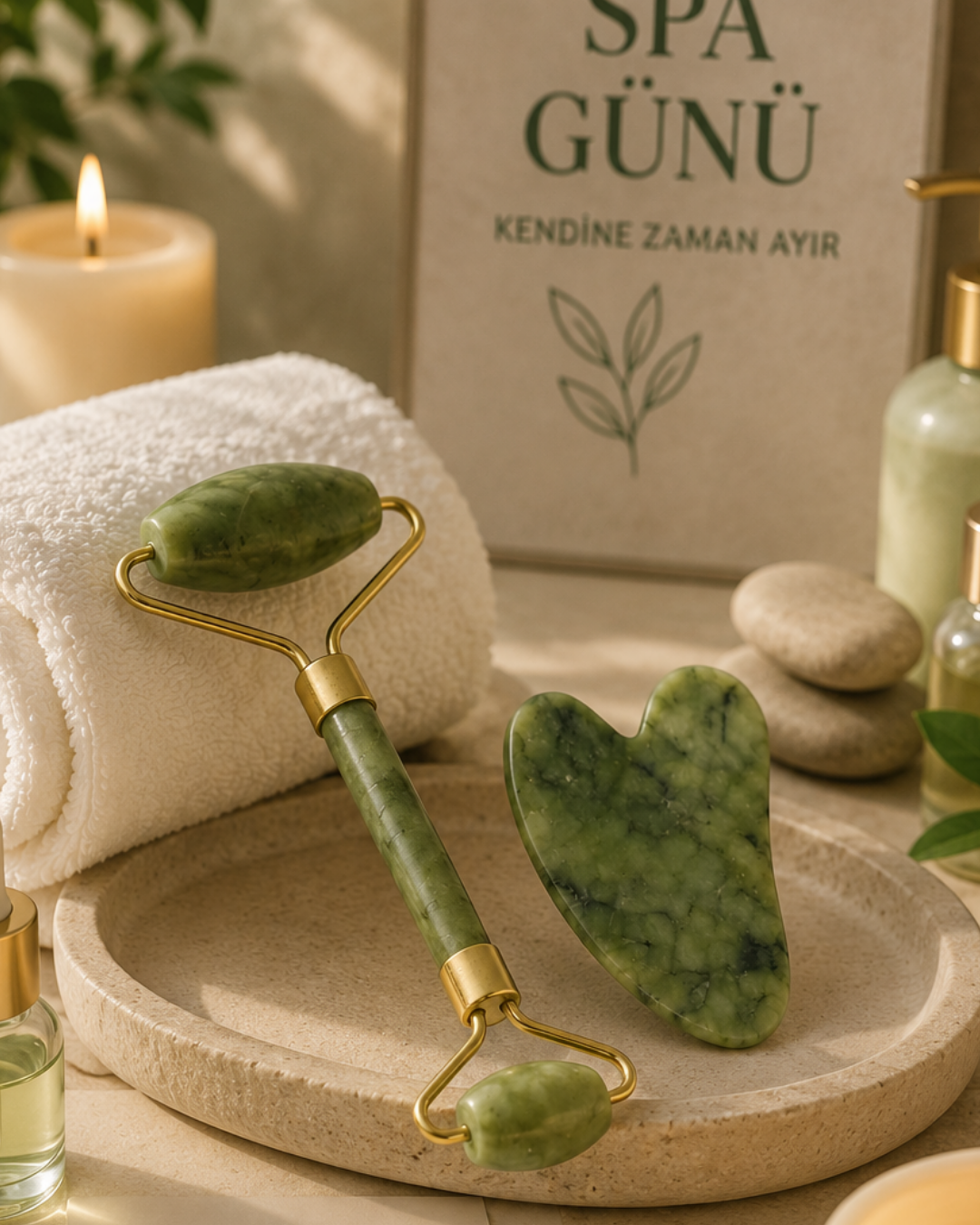 adsiz-tasarim-2026-05-20t143711.360 Jade Stone Yüz Bakım Seti Gua Sha ve Roller Masaj Taşı - Vipsepet - Görsel 1