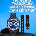 Akıllı Saat Çelik Kordonlu Amoled Ekran Android ve İOS Uyumlu Çağrı Cevaplayabilen - Vipsepet