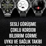 Akıllı Saat Titreşimli Amoled Ekran Uyku ve Sağlık Takibi Sesli Görüşme - Vipsepet