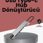 Alüminyum Gövdeli Type‑C HDMI  Ve  Ethernet Adaptör – Tak  Ve  Çalıştır - Vipsepet