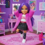Ankiki Moda İkonu Bebek Figür 13 cm  - Mor Saçlı "Great" Stil (Etekli Kombin) (Vipsepet)