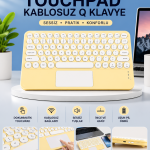 Touchpad Tüm Cihazlara Uyumlu Bluetooth Klavye Touchpad Slim Kablosuz Wifi Q Klavye - Vipsepet