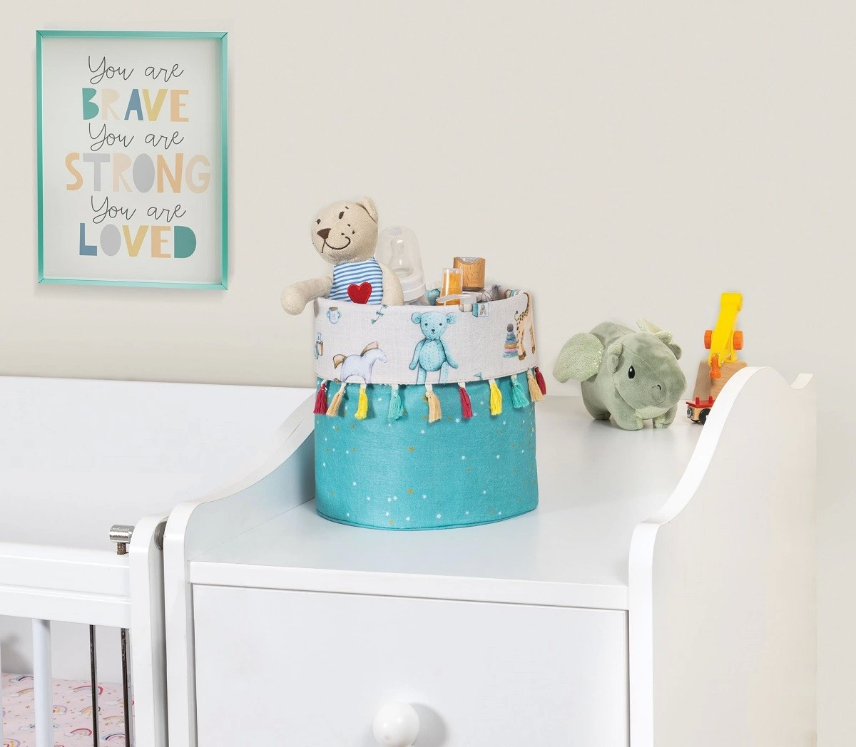 baby-kullanimi-kolay-desenli-tasinabilir-duzenleyici-puskullu-yuvarlak-sepet-yesil-156280785-sw1200sh1048 Baby Kullanımı Kolay Desenli Taşınabilir Düzenleyici Püsküllü Yuvarlak Sepet(yeşil) ( Lisinya ) - Görsel 1