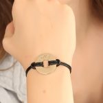 LOVE (Aşık) Siyah Deri İpli Unisex Mood Bileklik - Vipsepet
