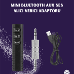 Bluetooth AUX Adaptör | 3.5mm Ses Girişi İçin Kablosuz Dönüştürücü, 10m Menzil - Vipsepet