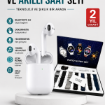 2025 Model Akıllı Saat ve 2.Nesil TWS Bluetooth Kulaklık Yüksek Ses Kaliteli - vipsepet
