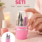 Tırnak Bakım Manikür Pedikür Seti 4 Parça Pembe Minimal ve Dayanıklı - Vipsepet