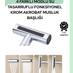 Çok Fonksiyonlu Musluk Başlığı | 4 Su Modu | Geniş Uyumlu Adaptör Seti | Mutfak ve Banyo Uyumlu - Vipsepet