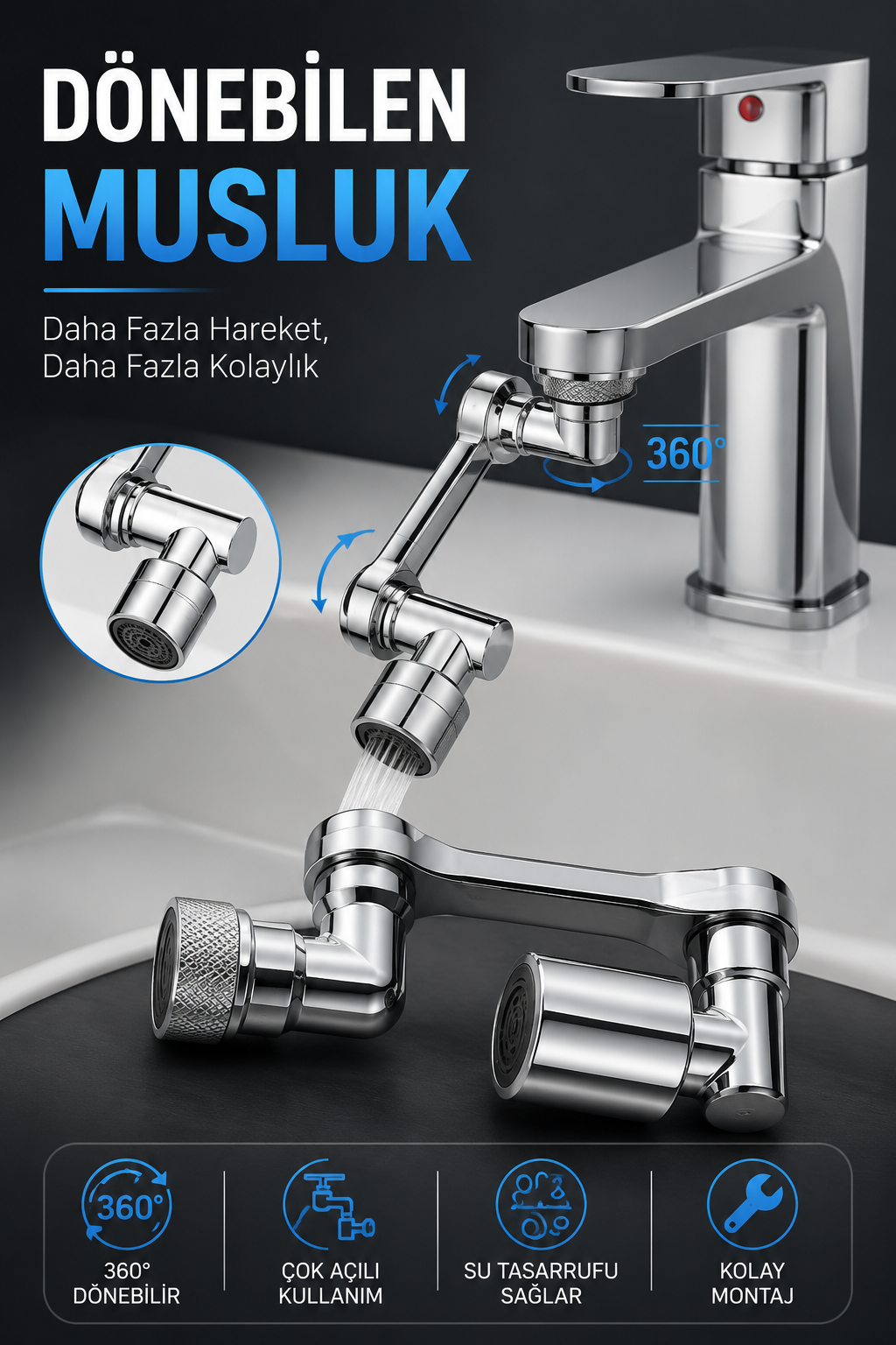 dcfde22e-745d-43e0-b264-37494ecb1e2f DÖNEBİLEN MUSLUK ÖZEL SU AKIŞ TASARIMI - Vipsepet - Görsel 1