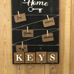 Dekoratif Home Keys Ahşap Resimlik ve Notluk (Kahverengi) ( Lisinya )
