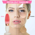 Derin Gözenek Temizliği İçin İnce Kaba Silikon Uçlu Elektrikli Yüz Temizleme Fırçası ( Vipsepet )