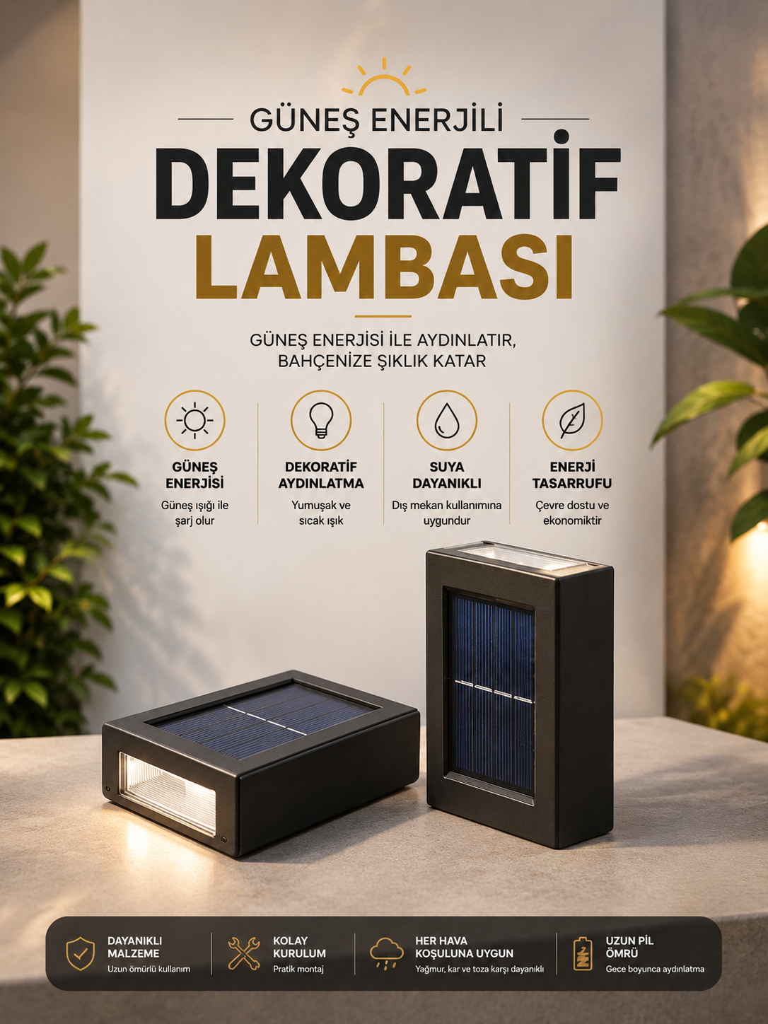 df53efe9-9b98-4a1c-bbc0-becf47b37d5c Bahçe Aydınlatması Solar Güneş Enerjili Dekoratik Led Işıklı Lamba - Vipsepet - Görsel 1