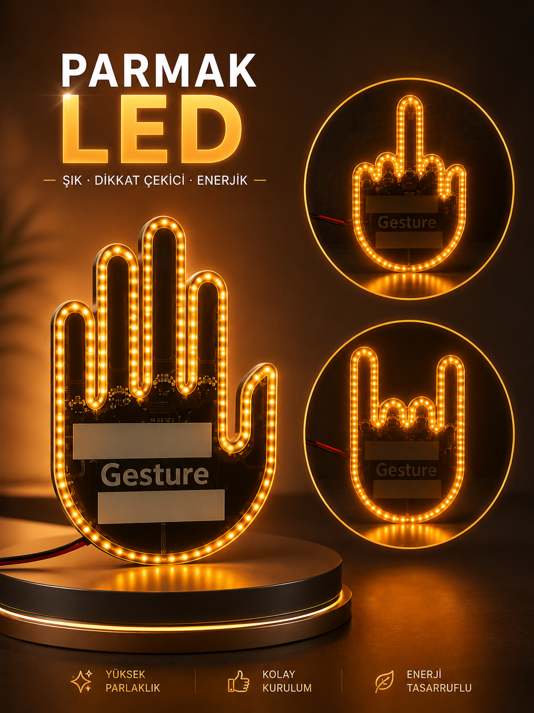 f7dad687-d036-4f4a-b130-0f59f16323da PARMAK LED AMBER RENKLİ IŞIK - Vipsepet - Görsel 1