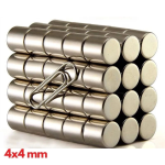 20 Adet 4x4 mm Yuvarlak Neodyum Mıknatıs N35 Güçlü Magnet Nikel Kaplama ( Vipsepet )