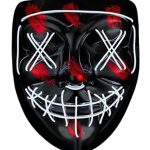 Hallowen Parti Maskesi Neon Led Işıklı Maske 3 Modlu Cadılar Bayramı Maskesi - Vipsepet