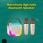 İki Mikrofonlu Renkli LED Işıklı Karaoke Cihazı - Vipsepet