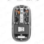 Bluetooth USB Çift Modlu Sessiz Mouse, Şeffaf Mıknatıslı Kapaklı, Type-C Şarjlı, DPI Ayarlı, Kablosuz 10m Çekim Mesafeli, Masaüstü Kısayol Tuşlu, Taşınabilir Şarjlı Mouse Siyah ( Vipsepet )