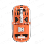 Bluetooth USB Çift Modlu Sessiz Mouse, Şeffaf Mıknatıslı Kapaklı, Type-C Şarjlı, DPI Ayarlı, Kablosuz 10m Çekim Mesafeli, Masaüstü Kısayol Tuşlu, Taşınabilir Şarjlı Mouse Turuncu ( Vipsepet )