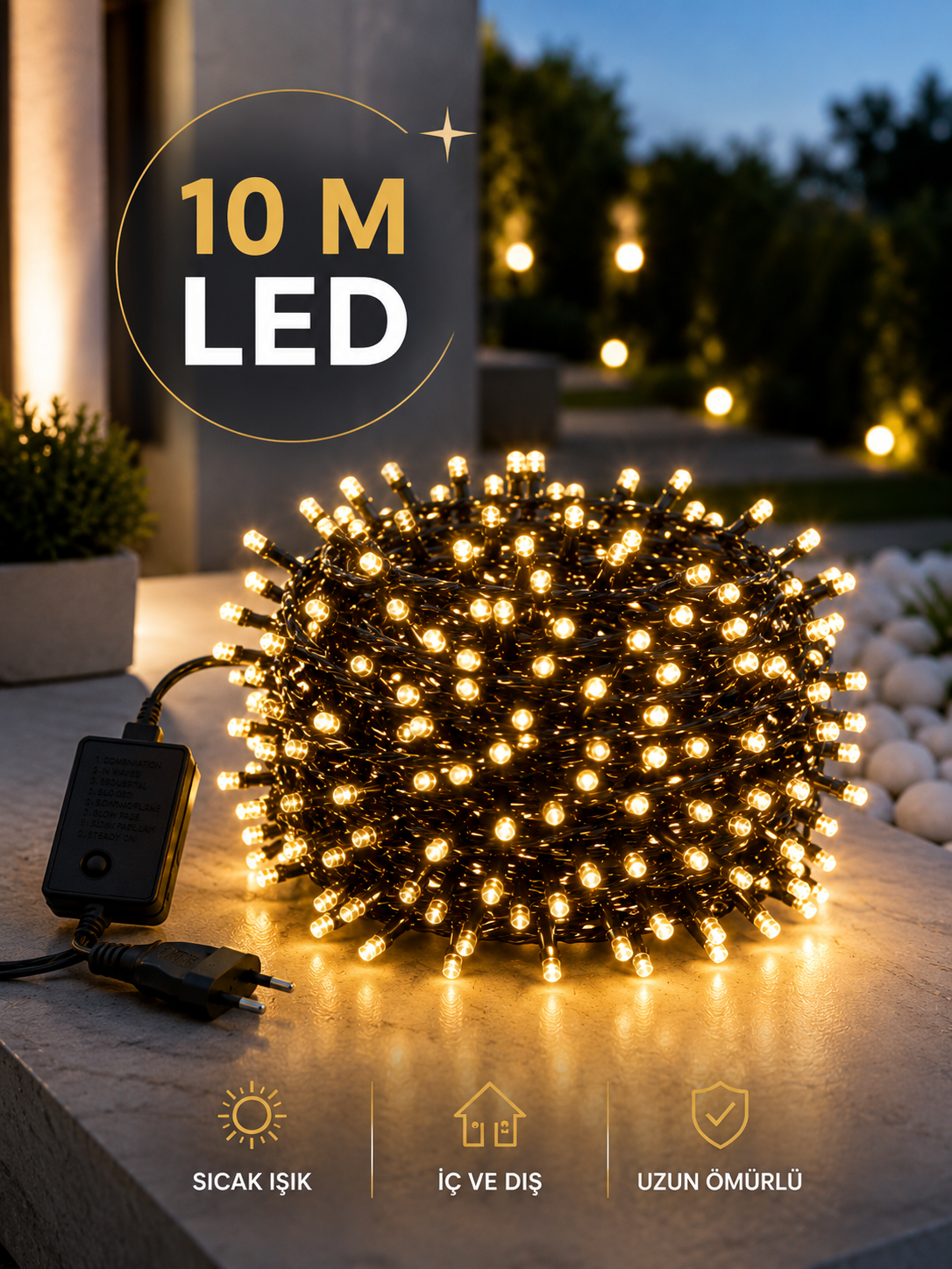 khj Dekoratif Aydınlatma Ampüllü 10 Metre Gün Işığı Şerit Led - Vipsepet - Görsel 1