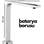 Krom Mutfak Evye Batarya İçin Köşeli Su Borusu Paslanmaz ve Eca Uyumlu 25x25 ( Vipsepet )