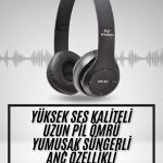 Kulak Üstü Bluetooth Kulaklık Yüksek Ses Kaliteli Ayarlanabilir - vipsepet