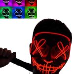Led Işıklı Neon Maske Cadılar Bayramı Maskesi Korkunç Korku Maskesi - Vipsepet