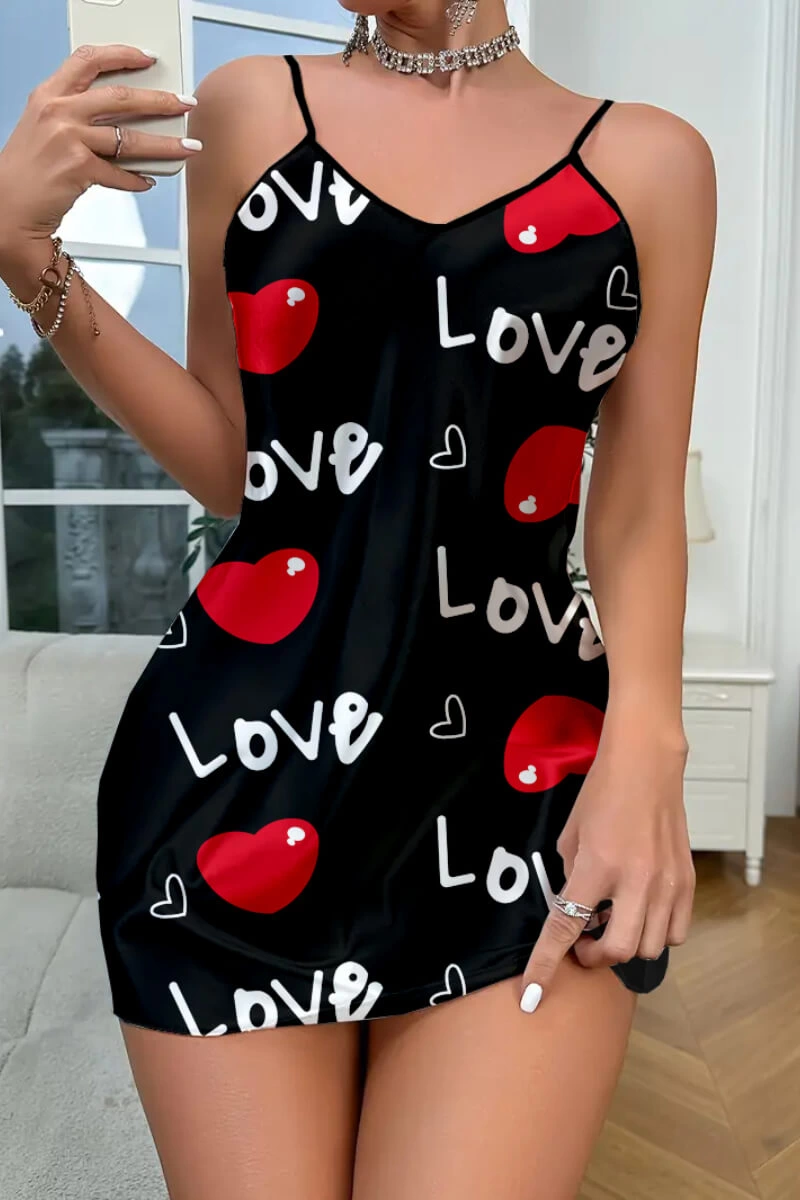 love-desenli-siyah-saten-gecelik-118563152-sw800sh1200 Love Desenli Siyah Saten Gecelik - Görsel 1