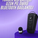 Makaralı Bluetooth Kulakiçi Yaka Kulaklığı Kablosuz Kulaklık - vipsepet