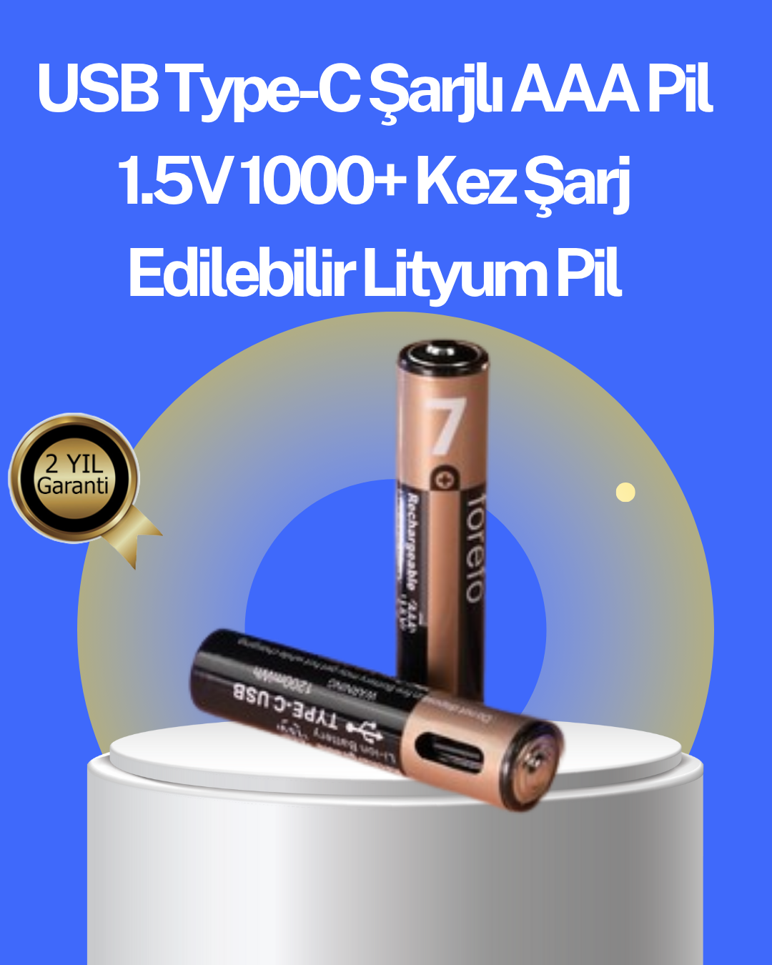 makarali-bluetooth-kulaklik-telefon-uyumlu Hızlı Şarj Teknolojili USB Şarjlı AAA Pil – 40 Dakikada Tam Şarj - Vipsepet - Görsel 1