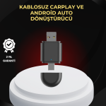 Kablosuz CarPlay ve Android Auto Dönüştürücü – USB-A  Ve  Type-C Girişli Akıllı Adaptör - Vipsepet