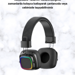 Renkli Işık Efektli Bluetooth 5.3 Müzik Kulaklığı - vipsepet