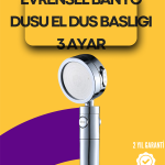 Sağlam Metal Hortum Bağlantılı, 360° Hareketli Duş Başlığı - Vipsepet